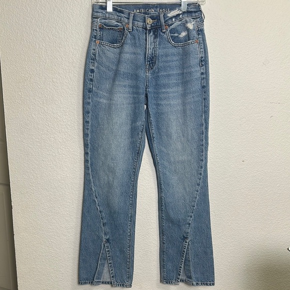American Eagle 90s Bootcut Split Bottom Denim Jeans Womens Size 2 Short - Picture 1 of 13